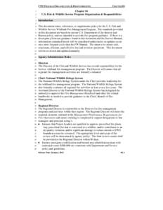 FWS PROGRAM ORGANIZATION & RESPONSIBILITIES 1 2 CHAPTER 04