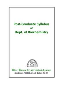 Post-Graduate Syllabus of Dept. of Biochemistry  WHERE WISDOM IS FREE