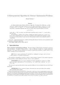 A Subexponential Algorithm for Abstract Optimization Problems Bernd G¨artner