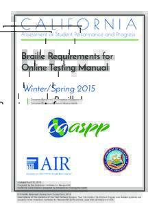 Braille Requirements for Online Testing Manual