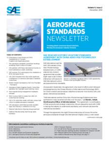 Volume V, Issue 2 December 2014 AEROSPACE STANDARDS NEWSLETTER