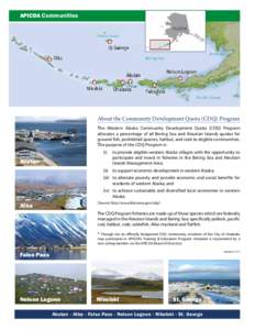APICDA Communities Pribilof Islands Bristol Bay  Bering Sea
