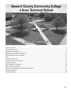 Seward County Community College u Area Technical School Table of Contents General Information...............................................................................................................................