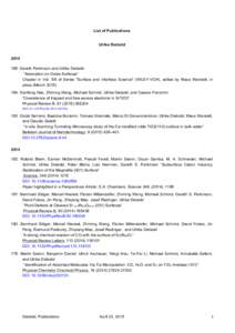 List of Publications Ulrike DieboldGareth Parkinson and Ulrike Diebold “Adsorption on Oxide Surfaces” Chapter in Vol. 5/6 of Series 