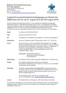 Referent für Schiedsrichterwesen Sven Baumgarten Georg-Schumann-StraßeLeipzig Tel.:  E-mail: 
