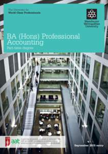 The University for World-Class Professionals BA (Hons) Professional Accounting Part-time degree
