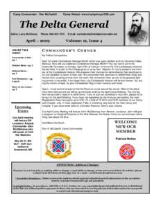 Camp Commander: Dan McCaskill  Camp Websit: www.humphreys1625.com The Delta General Editor: Larry McCluney