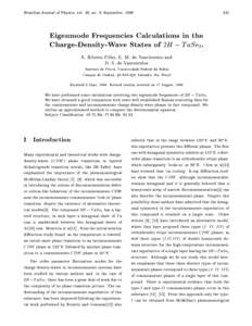 Brazilian Journal of Physics, vol. 28, no. 3, September, Eigenmode Frequencies Calculations in the Charge-Density-Wave States of 2H , TaSe2.