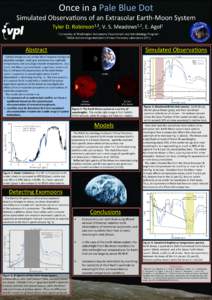Once	
  in	
  a	
  Pale	
  Blue	
  Dot	
    Simulated	
  Observa6ons	
  of	
  an	
  Extrasolar	
  Earth-­‐Moon	
  System	
   1,2 1,2 1