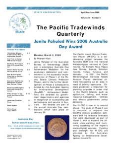 SPARCE HEADQUARTERS  April/May/June 2008 Volume 16 Number 2  The Pacific Tradewinds