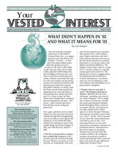 Your Vested Interest - March 2003