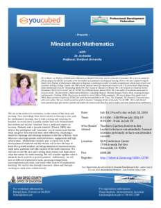 Jo Boaler / Mindset / Carol Dweck / Mathematics education / Mathematics