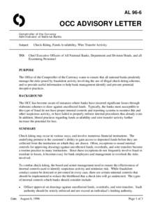 AL[removed]O OCC ADVISORY LETTER