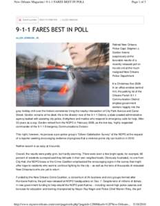 New Orleans Magazine | 9-1-1 FARES BEST IN POLL  Send to printer SEND TO PRINTER