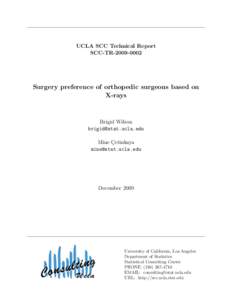 UCLA SCC Technical Report SCC-TRSurgery preference of orthopedic surgeons based on X-rays