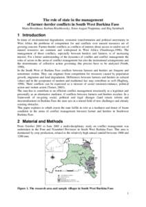 The role of state in the management of farmer-herder conflicts in South West Burkina Faso Maria Brockhaus, Barbara Rischkowsky, Ernst-August Nuppenau, and Jörg Steinbach 1 Introduction In times of environmental degradat
