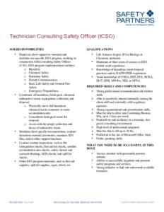   	
   	
      Technician Consulting Safety Officer (tCSO)