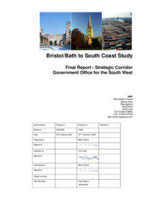 Bristol/Bath to South Coast Study Final Report - Strategic Corridor Government Office for the South West