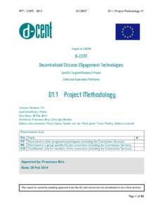 FP7 – CAPSD-CENT D1.1 Project Methodology V1