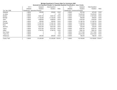 2008 Assessed & Equalized Valuations - Iosco County