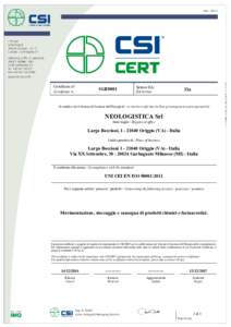 Mod. M02-3  Certificato n°: Certificate n.:  SGE0001