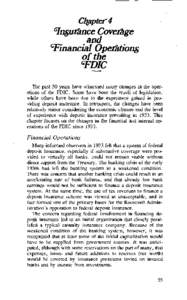 and 7pefitiow of the TPTP The past 50 years have witnessed many changes in the operations of the FDIC. Some have been the result of legislation, while others have been due to the experience gained in providing deposit in