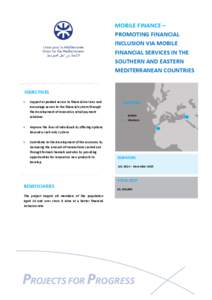 MOBILE FINANCE – PROMOTING FINANCIAL INCLUSION VIA MOBILE FINANCIAL SERVICES IN THE SOUTHERN AND EASTERN MEDITERRANEAN COUNTRIES