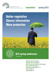 newsletter  spring 2012 Better regulation Clearer information