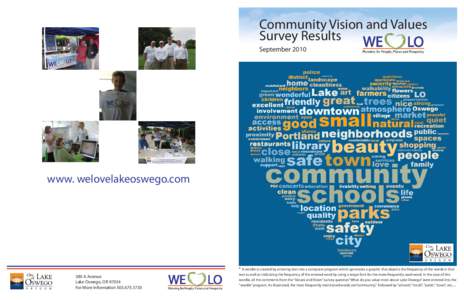 Community Vision and Values Survey Results September 2010 www. welovelakeoswego.com
