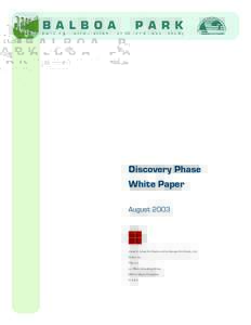 Balboa Park land use, circulation, and parking study-Discovery Phase White Paper