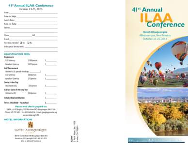 41st Annual ILAA Conference  41st Annual October 23-25, 2015