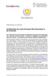 Microsoft Word - Medienmitteilung Schweizer Bier-Sommelier 2014_03_03.docx