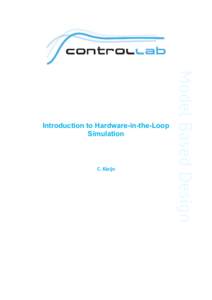 C. Kleijn  Model Based Design Introduction to Hardware-in-the-Loop Simulation