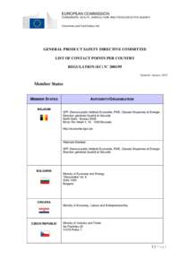 EUROPEAN COMMISSION CONSUMERS, HEALTH, AGRICULTURE AND FOOD EXECUTIVE AGENCY Consumers and Food Safety Unit  GENERAL PRODUCT SAFETY DIRECTIVE COMMITTEE