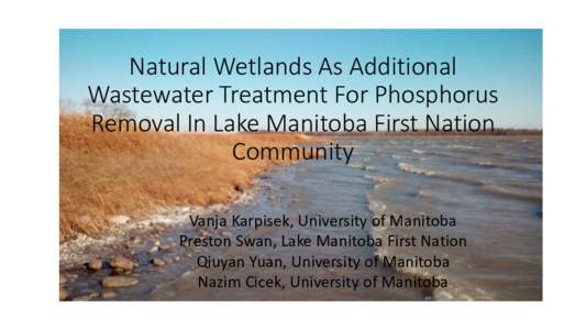 Natural wetlands as additional wastewater treatment for phosphorus removal in Lake Manitoba First Nation community