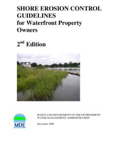 SHORE EROSION CONTROL GUIDELINES for Waterfront Property Owners nd