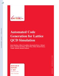 [hal, v1] Automated Code Generation for Lattice QCD Simulation