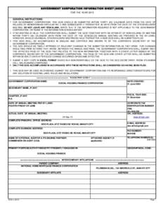 GOVERNMENT CORPORATION INFORMATION SHEET (GCIS) FOR THE YEAR 2015 GENERAL INSTRUCTIONS: 1. FOR GOVERNMENT CORPORATION: THIS GCIS SHOULD BE SUBMITTED WITHIN THIRTY (30) CALENDAR DAYS FROM THE DATE OF  RELEASE OF MEMORANDU