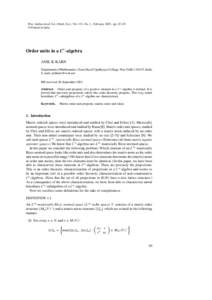 Proc. Indian Acad. Sci. (Math. Sci.) Vol. 113, No. 1, February 2003, pp. 65–69. © Printed in India Order units in a C∗ -algebra ANIL K KARN Department of Mathematics, Deen Dayal Upadhyaya College, New Delhi[removed],