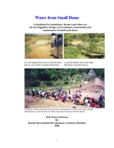 Water from Small Dams A handbook for technicians, farmers and others on site investigations, designs, cost estimates, construction and maintenance of small earth dams  An oval-shaped charco dam on the flat plain