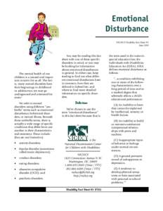 Emotional Disturbance Disability Fact Sheet