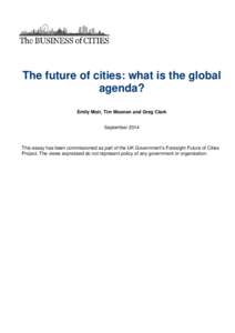 Human geography / Demography / Population / Urban geography / Urban planning / Environmental issues / Urban agglomeration / Urbanization / Population growth / Megacity / Greg Clark / Sustainability