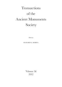 Transactions of the Ancient Monuments Society  Edited by