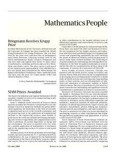 Society for Industrial and Applied Mathematics / Weinan E / Association for Women in Mathematics / Nicholas Higham / Applied mathematics / Germund Dahlquist / Anders Lindquist / Courant Institute of Mathematical Sciences / Computational mathematics / Mathematics / Science / Academia