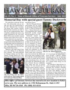 Vol. 15, No. 1  State of Hawaii Office of Veterans Services July 2011