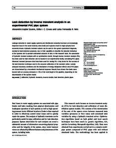 & IWA Publishing 2011 Journal of Hydroinformatics153 Leak detection by inverse transient analysis in an experimental PVC pipe system