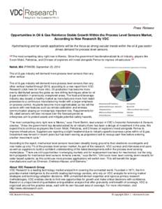 Opportunities in Oil & Gas Reinforce Stable Growth Within the Process Level Sensors Market