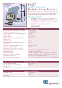 irx3™  Wavefront Aberrometer Technical Specifications