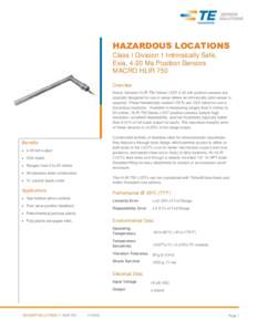 Hazardous Locations 4-20mA | Class I Division 1 Intrinsically Safe | ATEX Exia | Position Sensors