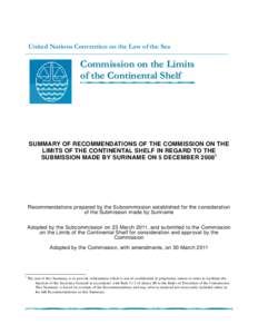 United Nations Convention on the Law of the Sea ____________________________________________________________ Commission on the Limits of the Continental Shelf